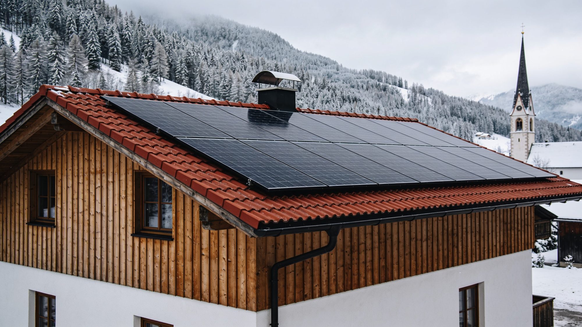 Haus im Leitzachtal mit Photovoltaikanlage auf dem Dach